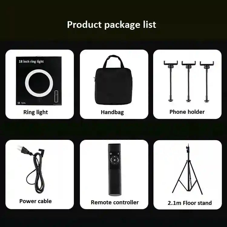 21 Inch LED Ring Light with 200cm Tripod Stand for Content Creators Tidesmit