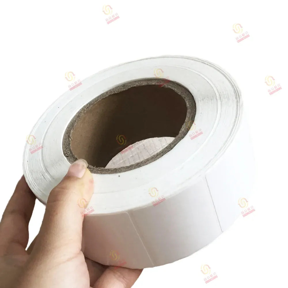 White waterproof adhesive sticker roll with inner adhesive core