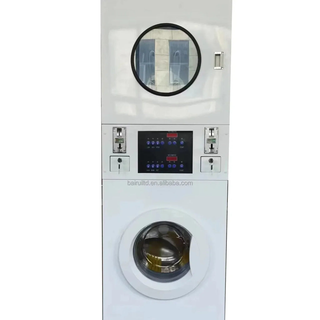 New Design Commercial Self Service Use Coin Operated Shoes Stack Washer and Dryer Machine
