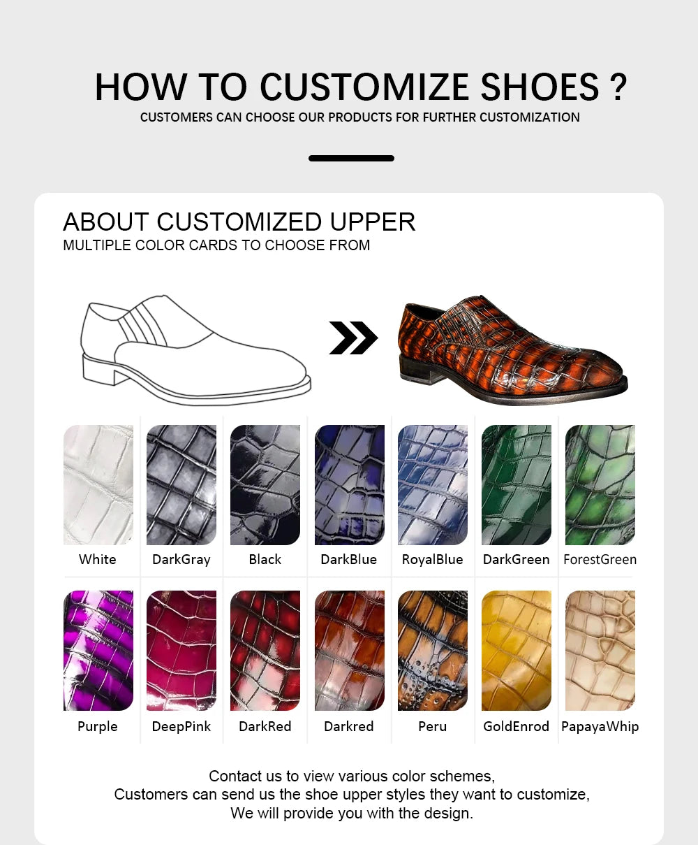 Hot-selling Genuine Crocodile Leather Men's Shoes Slip-on Party Wear Men Dress Shoes Luxury Handmade Designer Shoes Men