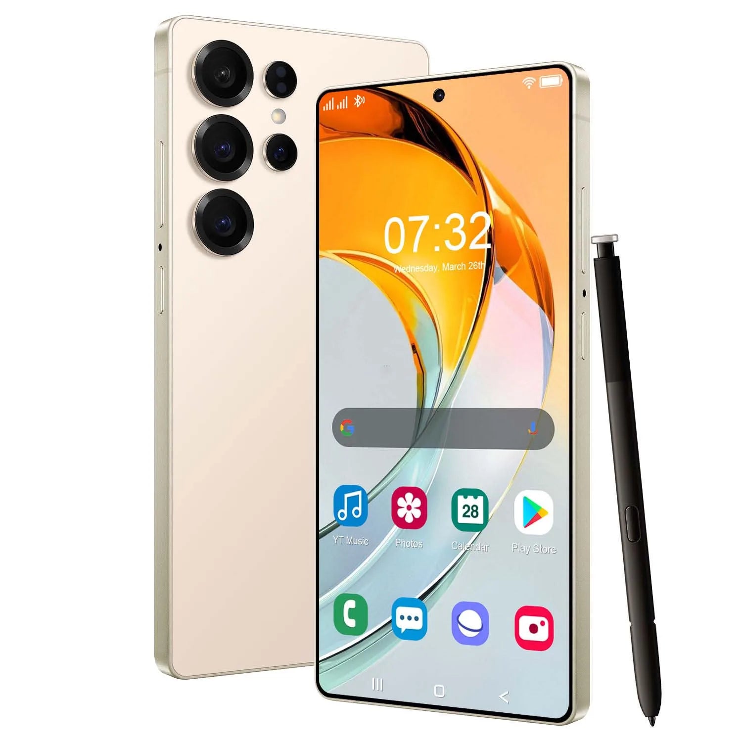 Tidesmit S25 5G Smartphone - 128GB Unlocked Android Mobile, White Gold 4 G 128 GB Tidesmit