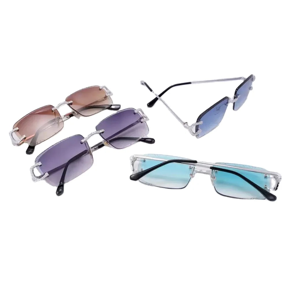 925 Silver D-Color Moissanite Diamond High-End Trendy Glasses Luxury Street Photography Punk Hiphop Fashion Men Women Sunglasses