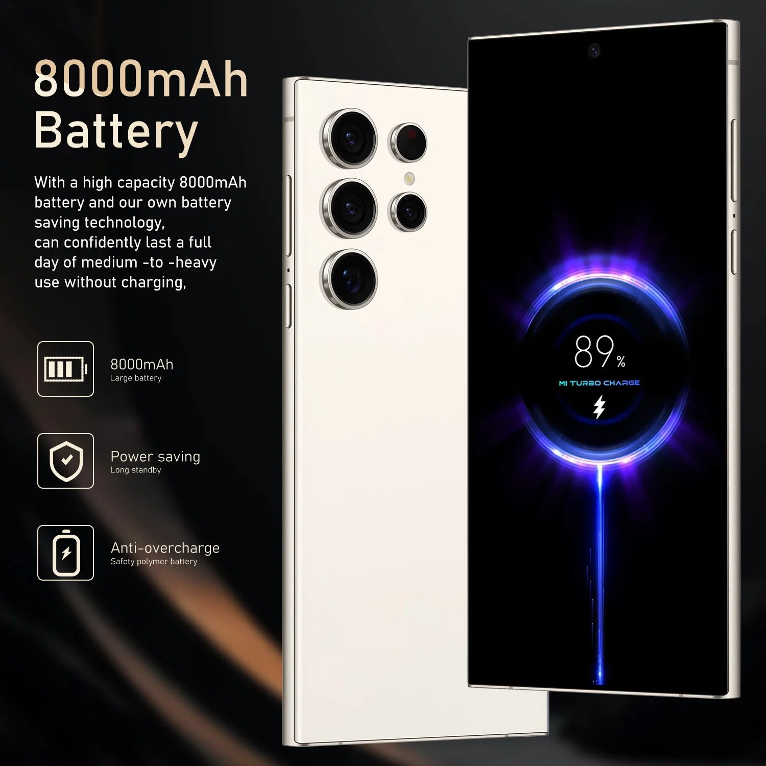 Quad Core MTK Dimensity S24 Ultra smartphone with 7.3 inch OLED display 108MP camera 16GB RAM and 1TB storage