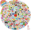 Set of 300 cute vinyl waterproof stickers, mixed cartoon food and animals shapes