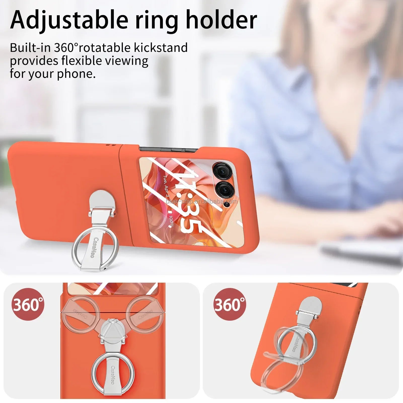 Motorola Razr 50 Ultra Case with Screen Protector - Pink Ring Tidesmit