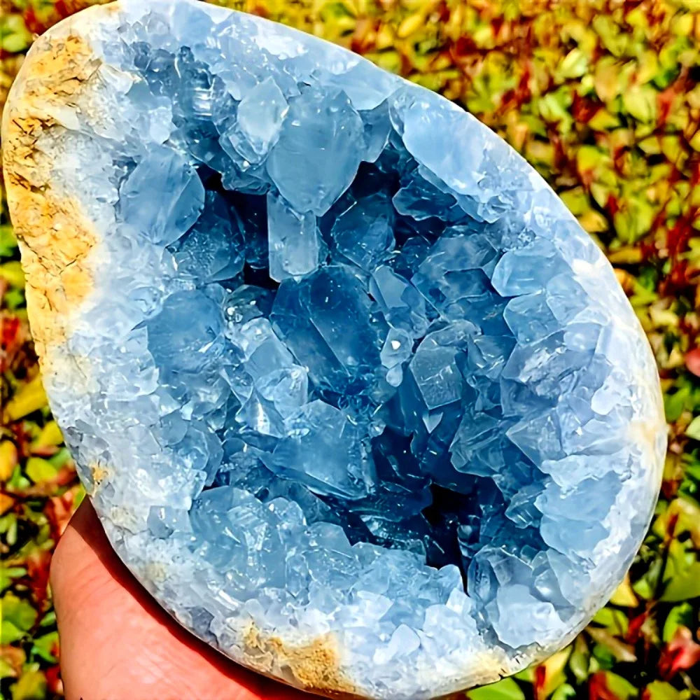 2-3kg Natural Blue Raw Stone Geodes Blocks  Semi Precious Stones  Energy Stones Celestite Geode Cluster Egg Heart