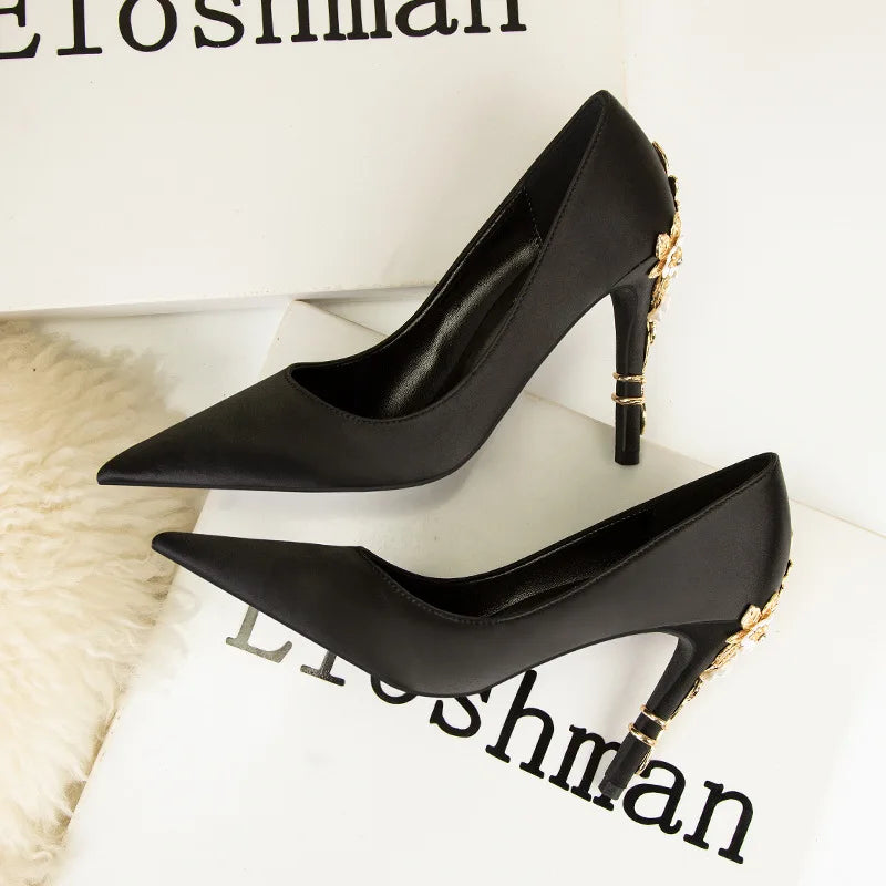 Escarpin Femm Talon Haut  Fashion Luxury Braid Wedding Shoes High Stiletto Heels for Ladies