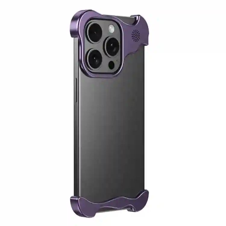 iPhone 16 Metal Case with Screen Protector - Aluminum Alloy Protection Purple PVC box Tidesmit