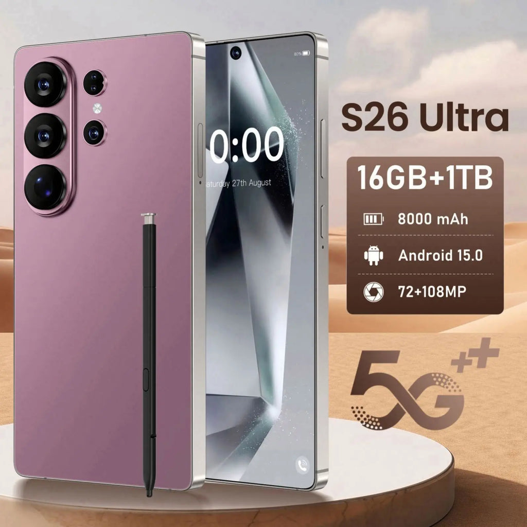 2026 S26 Ultra 5G Android 15 smartphone with 22GB RAM 2TB storage and 108MP camera, product gallery view 3