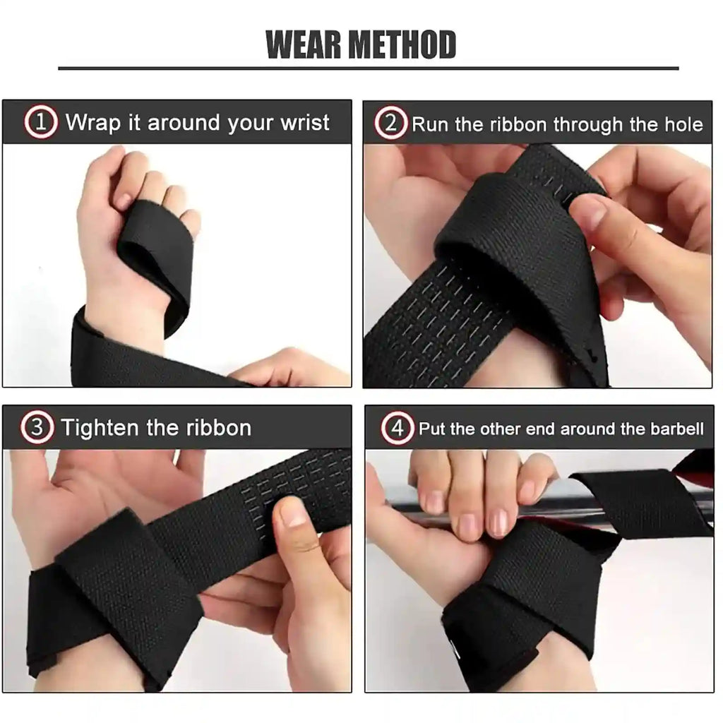 Weight Lifting Wrist Straps for Deadlifts - Adjustable Support 55cm Tidesmit