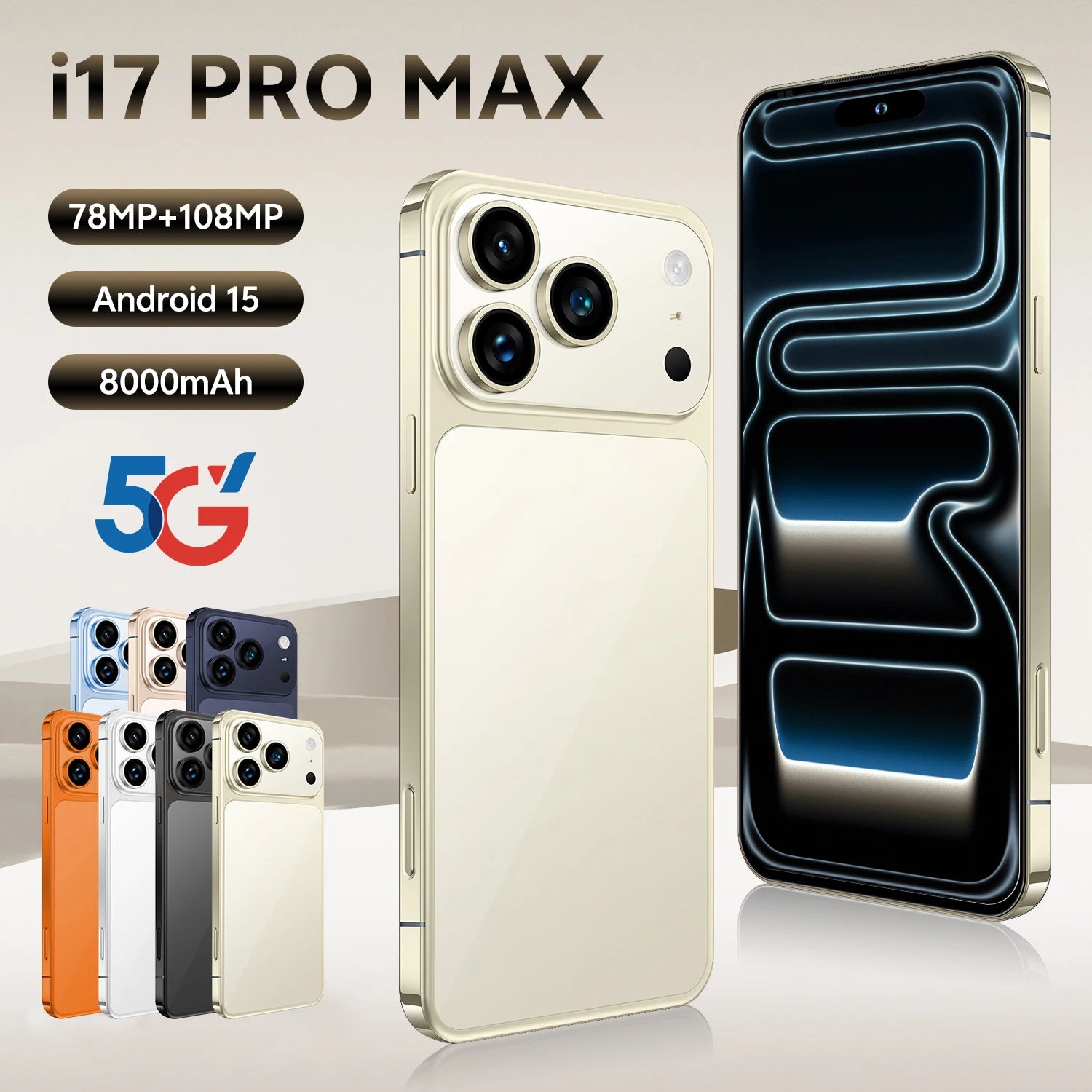 Tidesmit 5G Smartphone, 7.3 Inch AMOLED, 16GB RAM, 1TB Storage, Dual SIM Tidesmit
