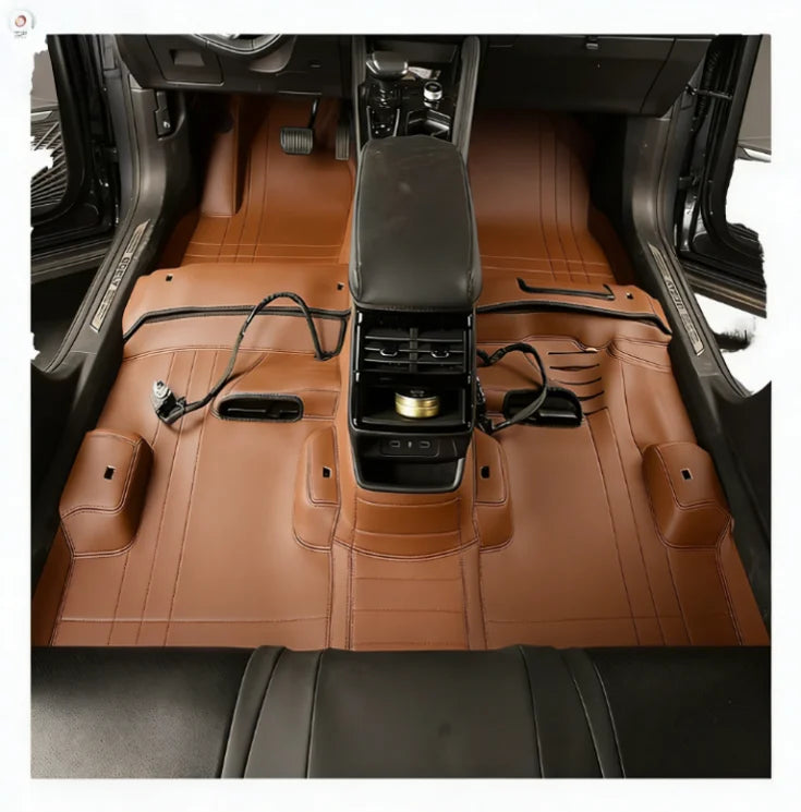 Custom 5-Piece Full Coverage High-end Leather Car Floor Mat Set 20mm Thick Business Style Fit Luxury Auto Interior Accessories