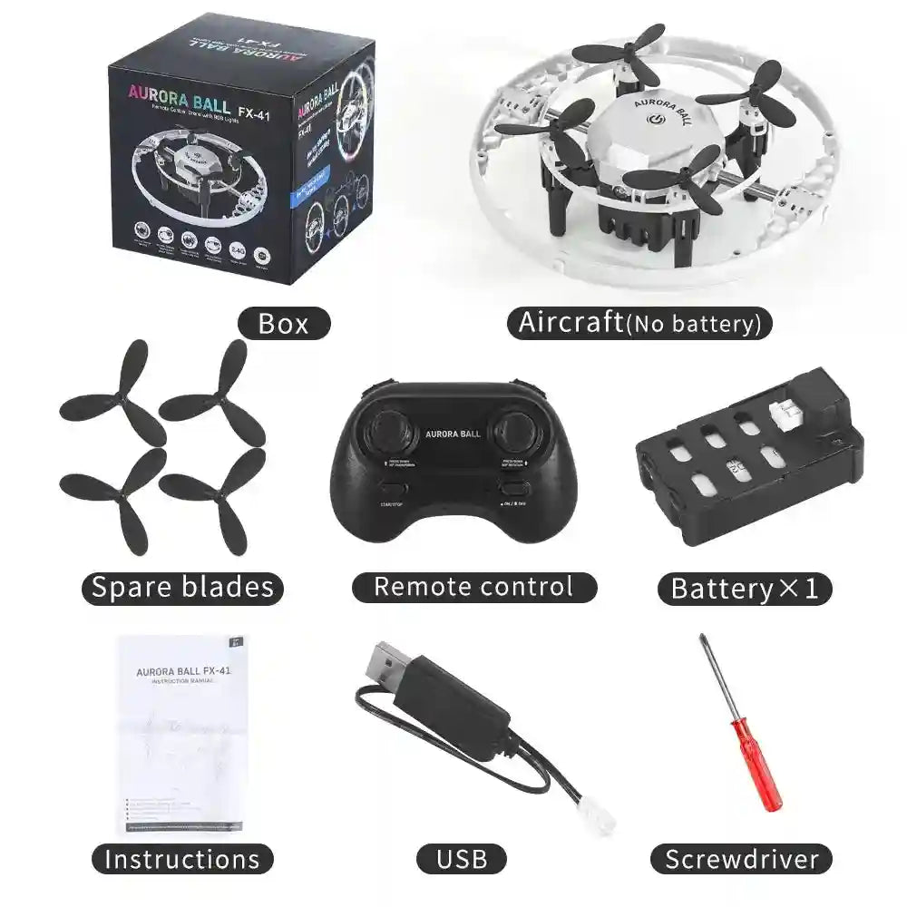 Mini Drone with RGB Lights and Protective Case | White | Tidesmit Tidesmit