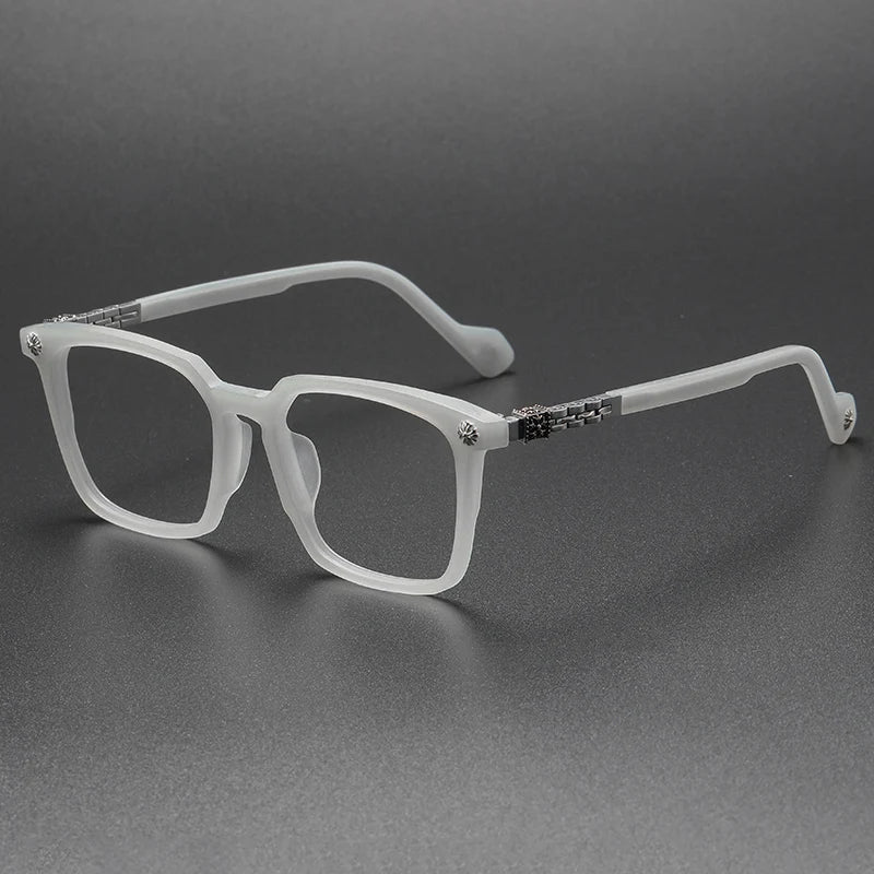 9681 Designer Brand Luxury Eyeglasses Montura Gafas Retail Eyewear Frames with Titanium and AC Lens Printed Pattern