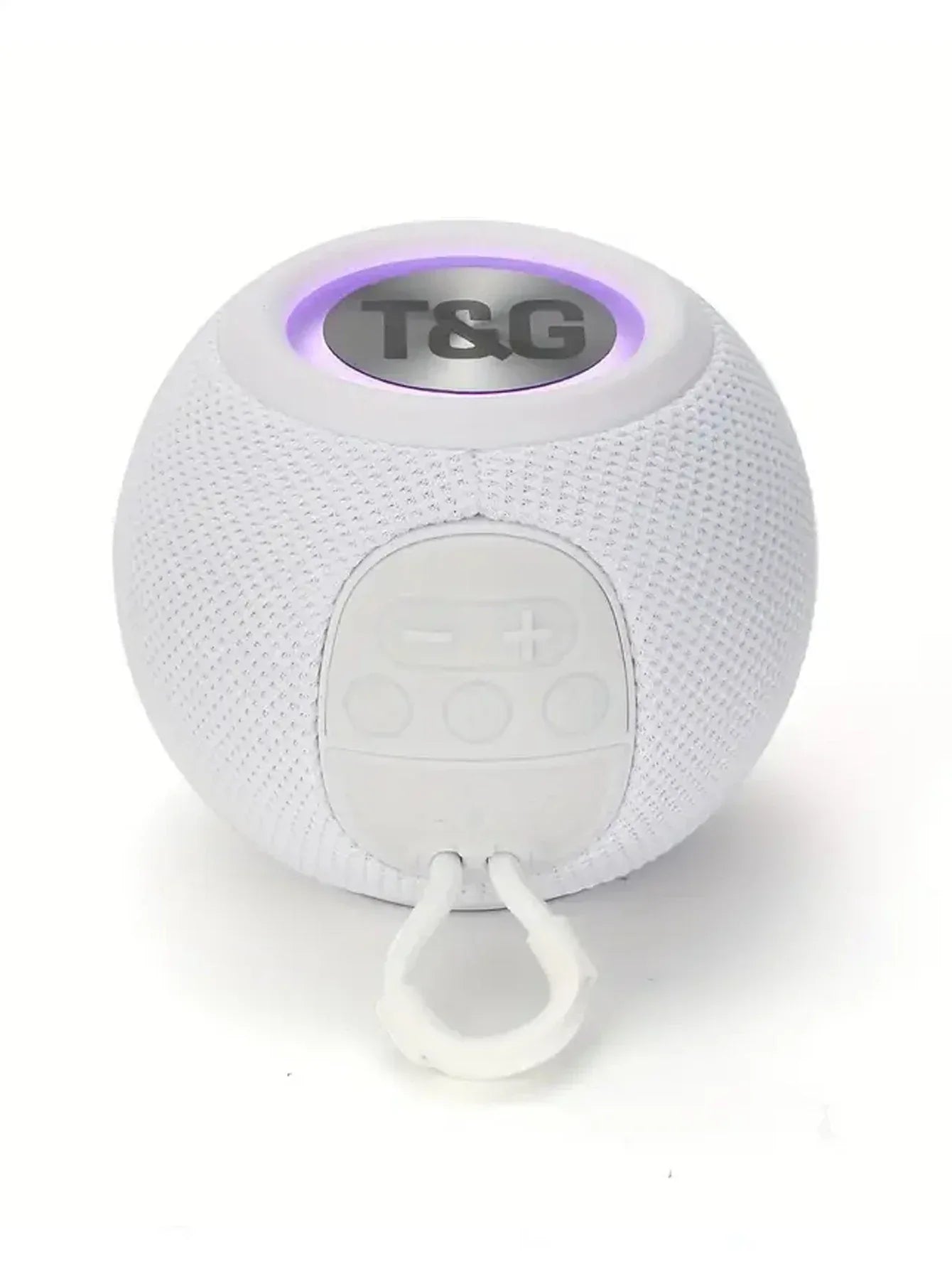 Portable Bluetooth Speaker with LED Lamp - Wireless Fabric Mini Audio White My Store