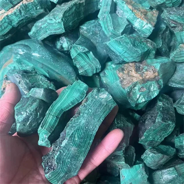 Factory Direct Sales rare Rough Gemstone Natural Precious Mineral Specimens Unheated Green Malachite Raw Stones for Decor