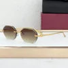 2026 New Luxury Titanium Frameless Polygon Casual Unisex Sunglasses UV400 Protection Outdoor Light Weight Gradient Gold Green