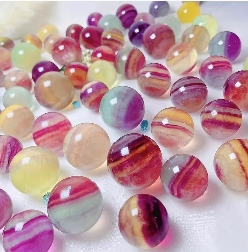 High Quality Crystal Healing Semi Precious Stone Craft Candy Fluorite Spheres