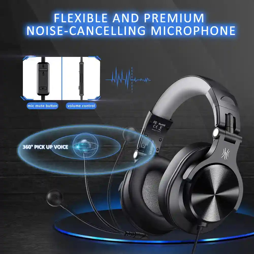 Wired Gaming Headset with Detachable Mic and Hi-Res Audio Tidesmit