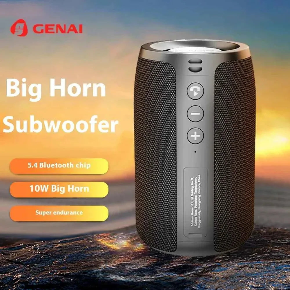 Portable Bluetooth Speaker with LED Subwoofer, Waterproof Black Audio My Store