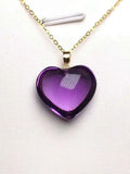 Natural Purple Amethyst Quartz Brazil Faceted Heart Love Trendy 18K Gold 18x18mm Healing Stone Necklace AAAAAA