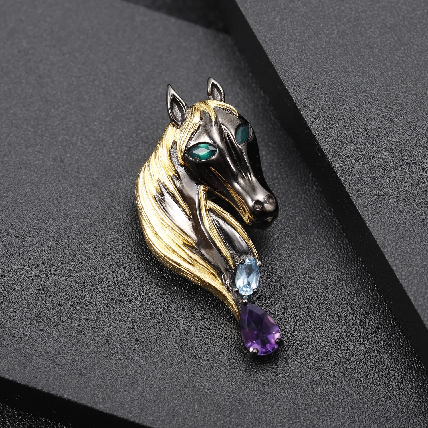 TIANSHE Italy High-end Design Horse Brooch Pendant Necklace Fashion Personality S925 Pure Silver Jewelry Accessories