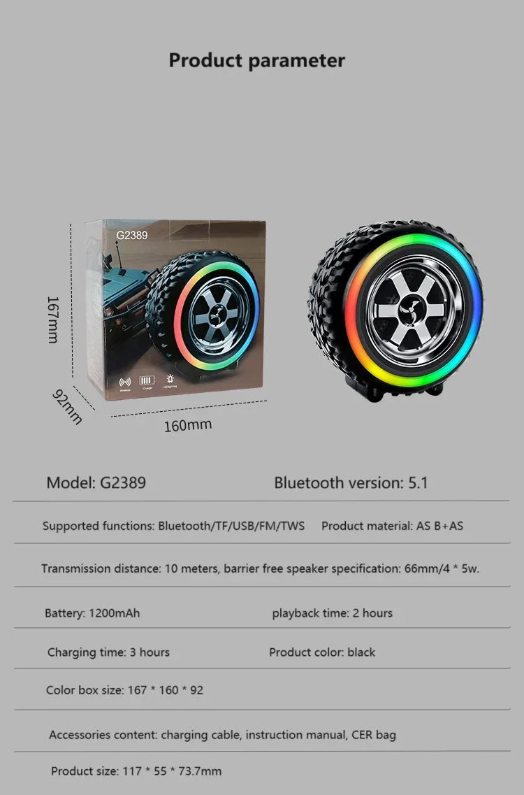 Portable Bluetooth Speaker | Rugged 360 Sound Wireless Audio - Black My Store