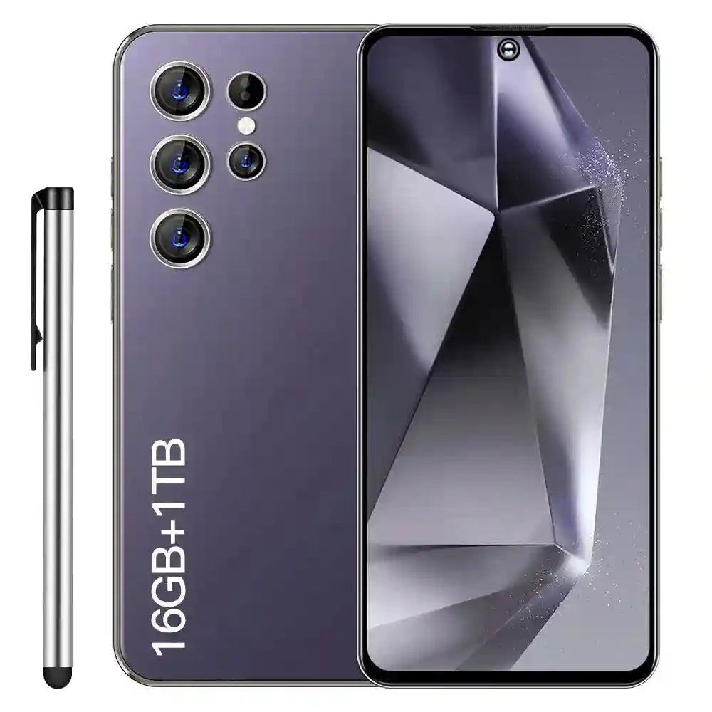 Unlocked 5G Smartphone 1TB 16GB RAM 7.3 Inch AMOLED Display - Purple Purple 16g 1TB Tidesmit