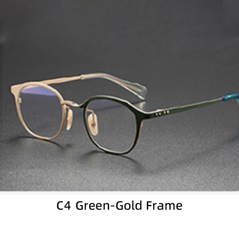 Luxury Pure Titanium Glasses Frames Minimalist Screwless Design Ultralight Eco-friendly Round Optical Eyewear with Case