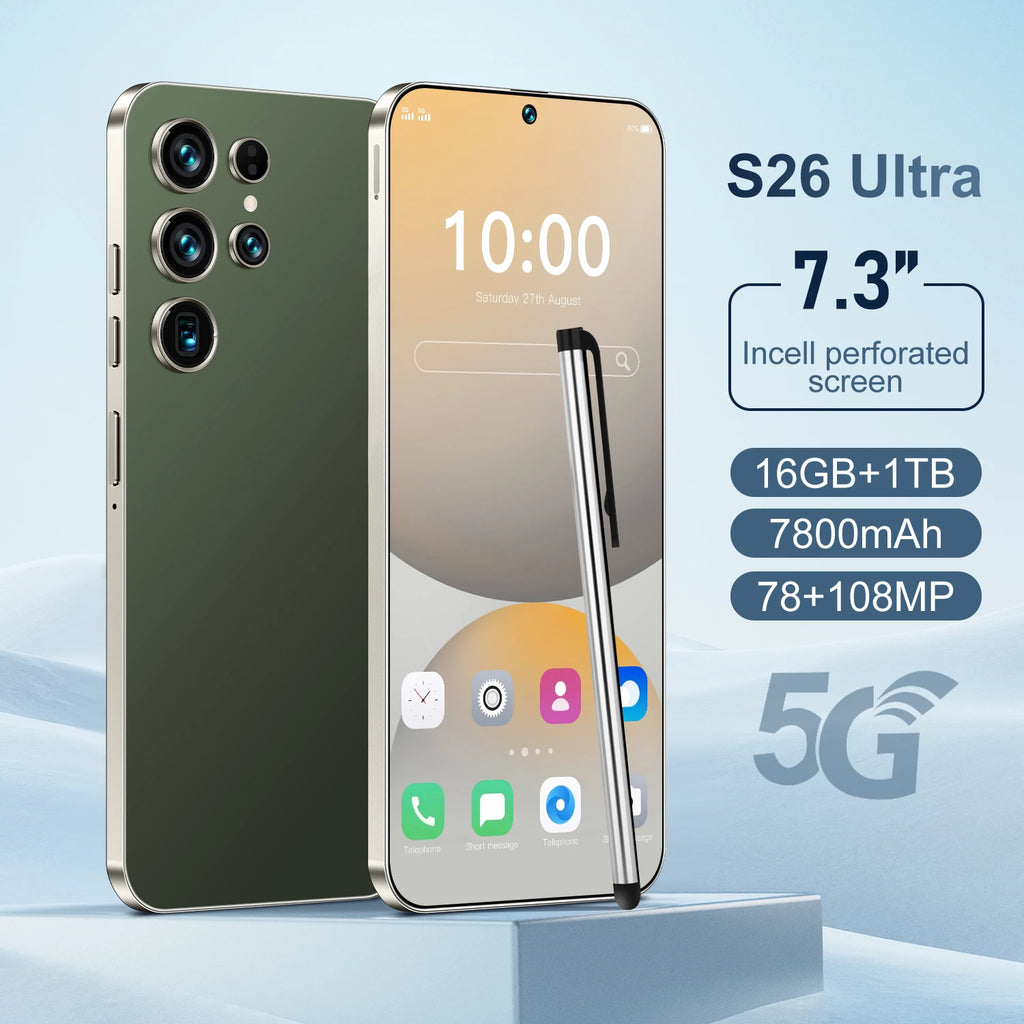 5G Smartphone 16GB RAM 1TB Storage - 7.3-inch HD Display Unlocked Tidesmit