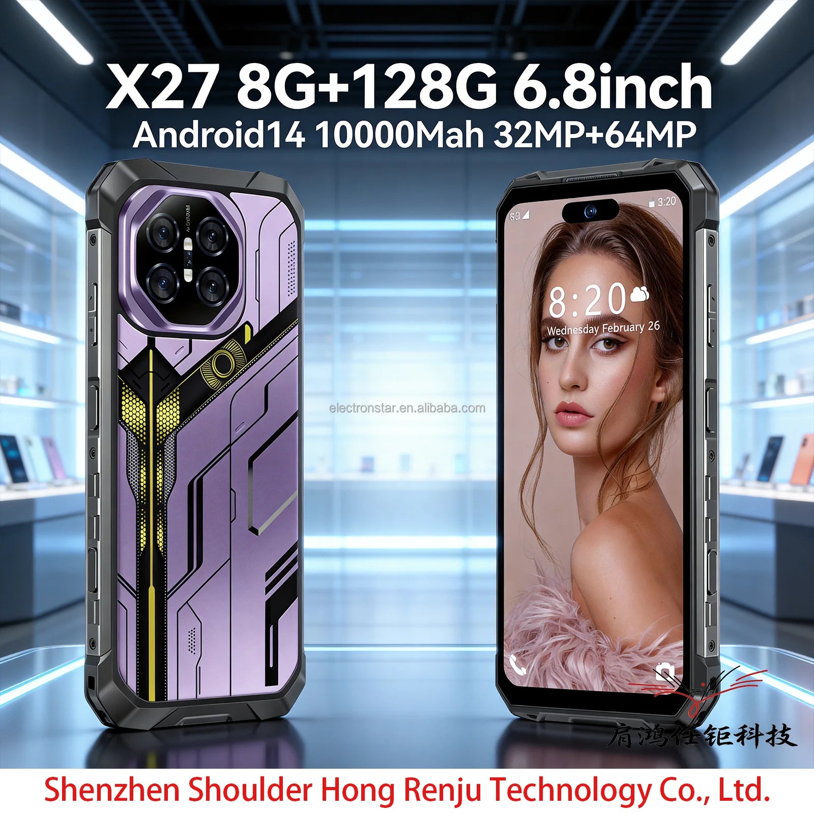 X27 Ultra  8G+128G Android 14 6.8 INCH the Best Price 2026 NEW Global 5G  Phone Celulares LTE Cellular Smartphone Fast Processor
