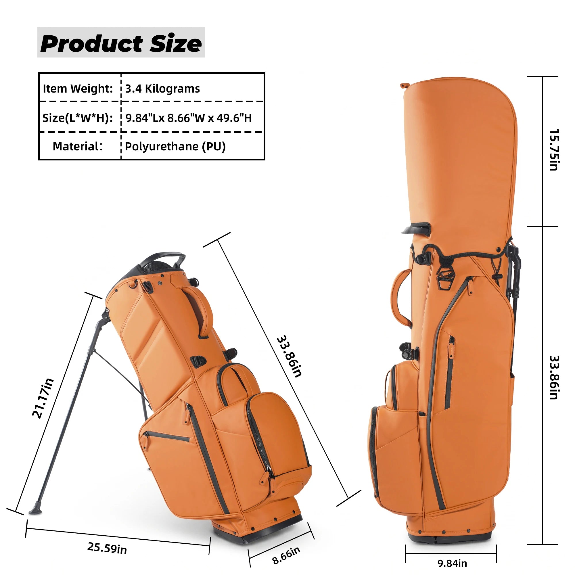 JBoss Golf Waterproof Full Length 14 Ways Brown Navy Blue Divider Magnetic Pocket Fast Delivery Golf Stand Bag