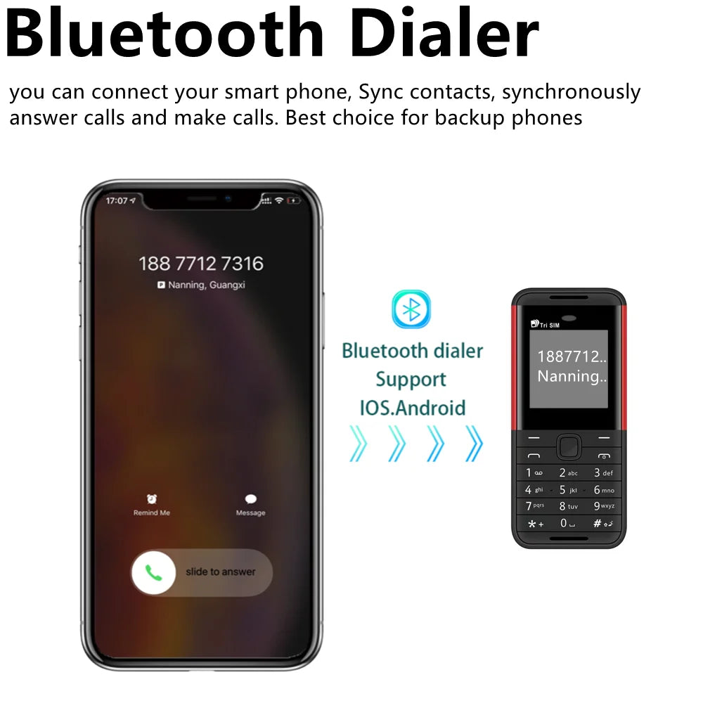 SERVO BM5310 Mini 3 SIM Standby Feature Mobile Phone Speed Dial Magic Voice Blacklist MP4 Player FM Radio Small Backup Cellphone