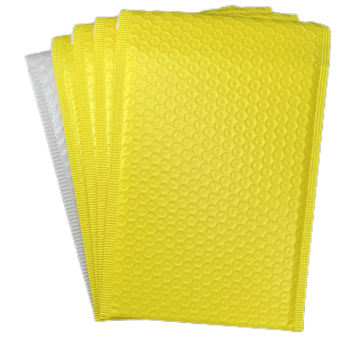 Yellow bubble mailer shipping bags, poly bubble padded envelopes (set of 3)
