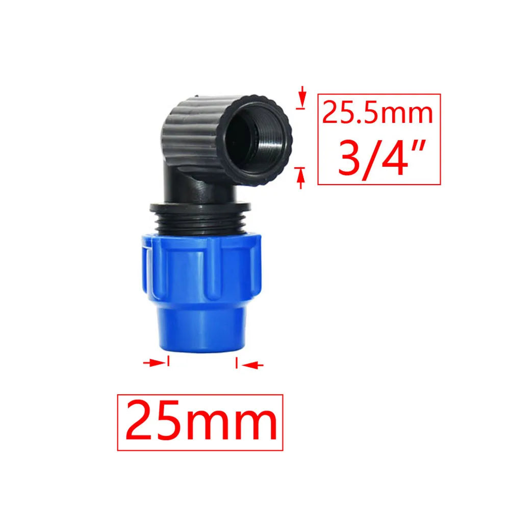 20/25/32/40/50mm PE Tube Quick Connector Elbow Tee Water Splitter Plastic Ball Valve Coupler Farm Irrigation Water Pipe Fittings