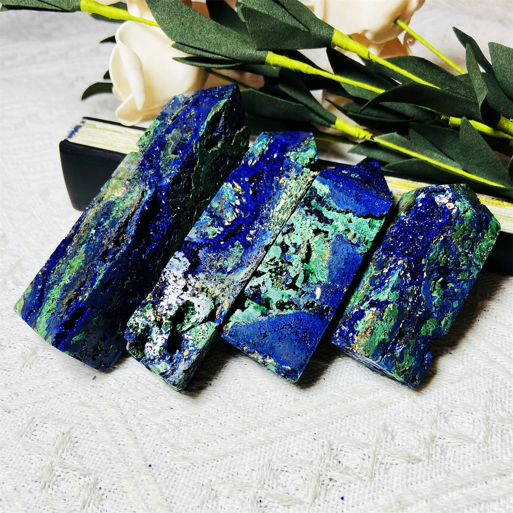 Wholesale Crystal Point Crystals Healing Stone Blue Malachite Wand Rare Azurite Tower for Home Decor