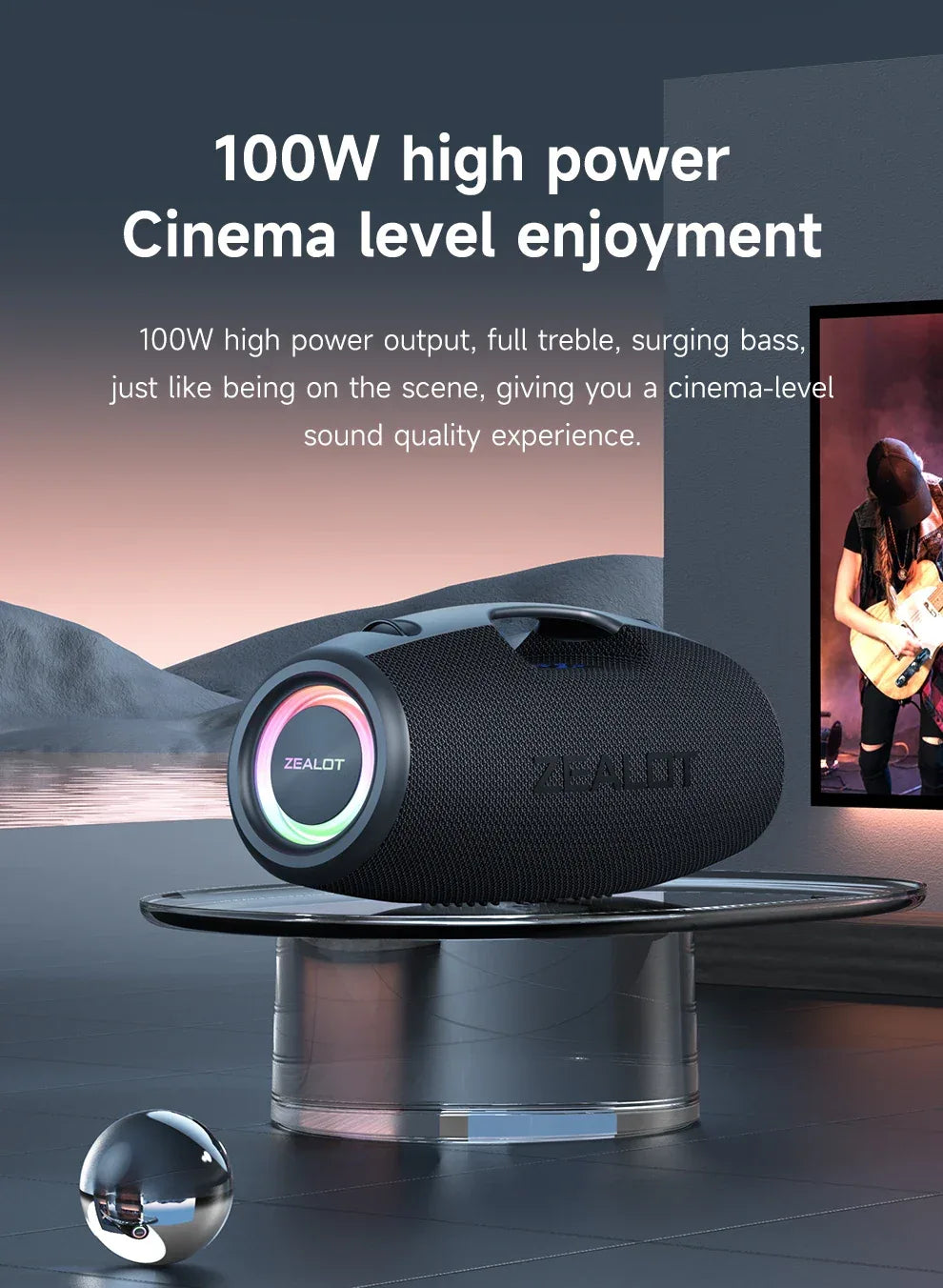 Portable Bluetooth Speaker 100W with 360 Sound and LED Lights My Store