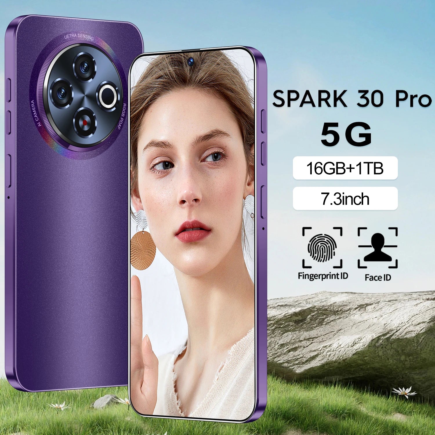 2026 Best Spark 30 5G Smart Android Phone 16+1TB 7.3" 8000mAh Long Standby Unlocked Dual SIM