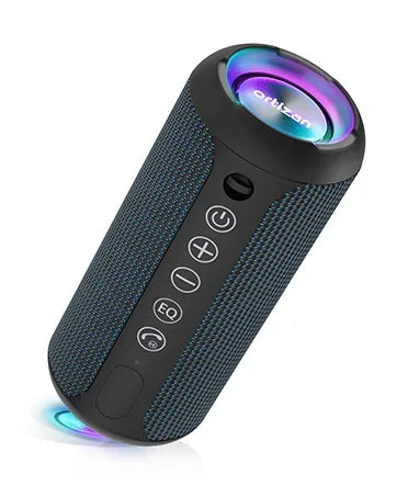 Portable Bluetooth Speaker with RGB LED and TWS Subwoofer - Black Blue My Store