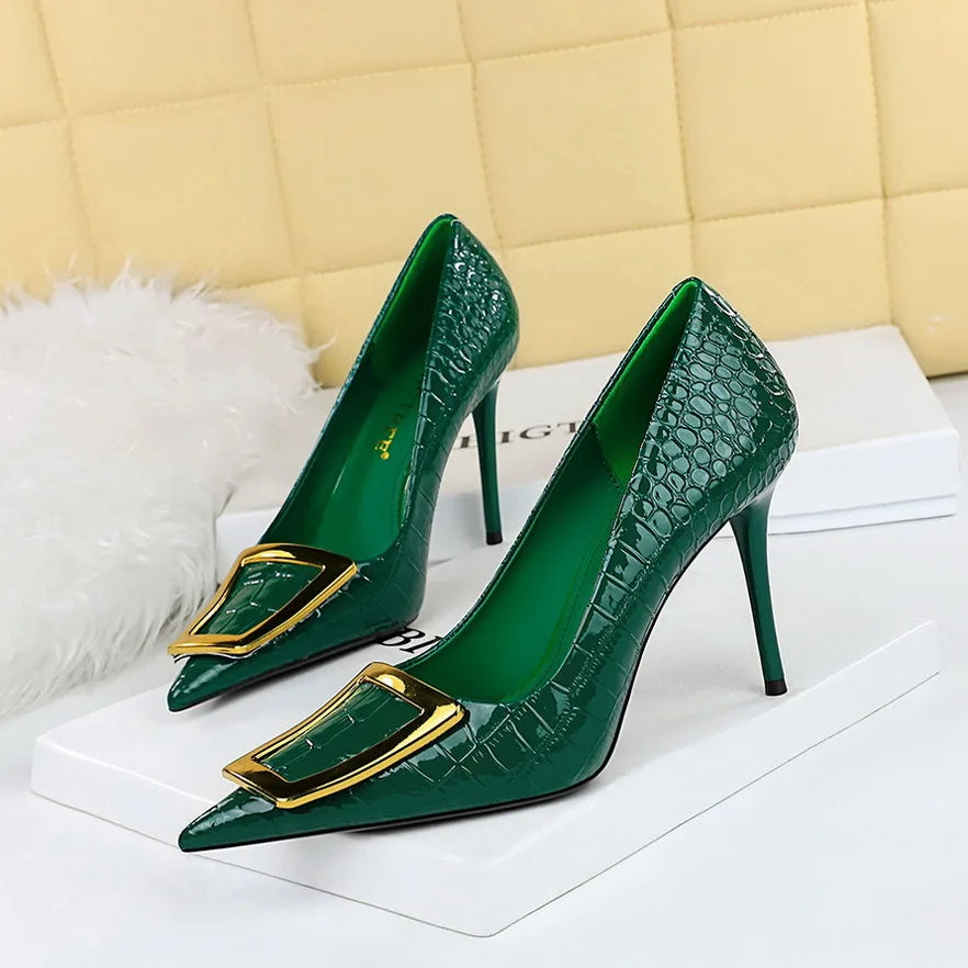 Chaussure on Embroidery Flower Elegant Black Lace 10cm High Pumps Shoes Women Heels for Sexy Ladies