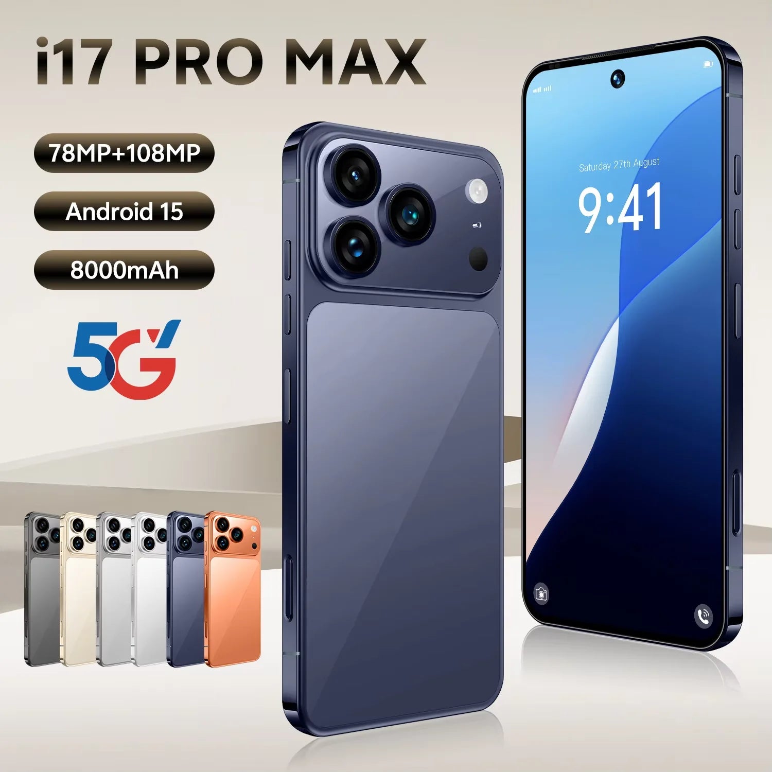 Tidesmit 5G Smartphone 16GB RAM 1TB Storage 6.9 Inch AMOLED Display Tidesmit