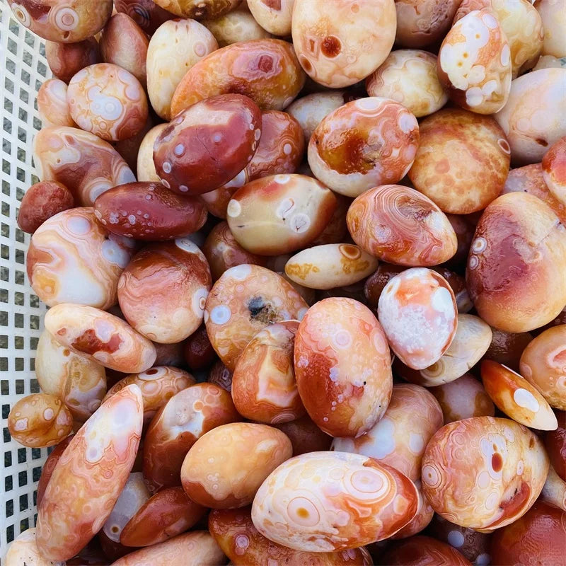 Wholesale Natural Healing Crystals rare Gobi Agate Tibet Heaven Eye Stone Red Agate Palm Stone