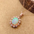 Hot Sale 925 Sterling Silver Natural Opal 18K Gold Plated Fine Fashion Vintage Custom Jewelry Pendant Necklaces for Women