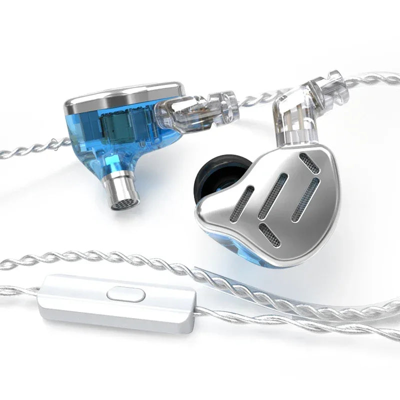 KZ ZAX 16-Driver Hybrid HiFi In-Ear Monitors by Tidesmit Silver Mic China Mainland Tidesmit