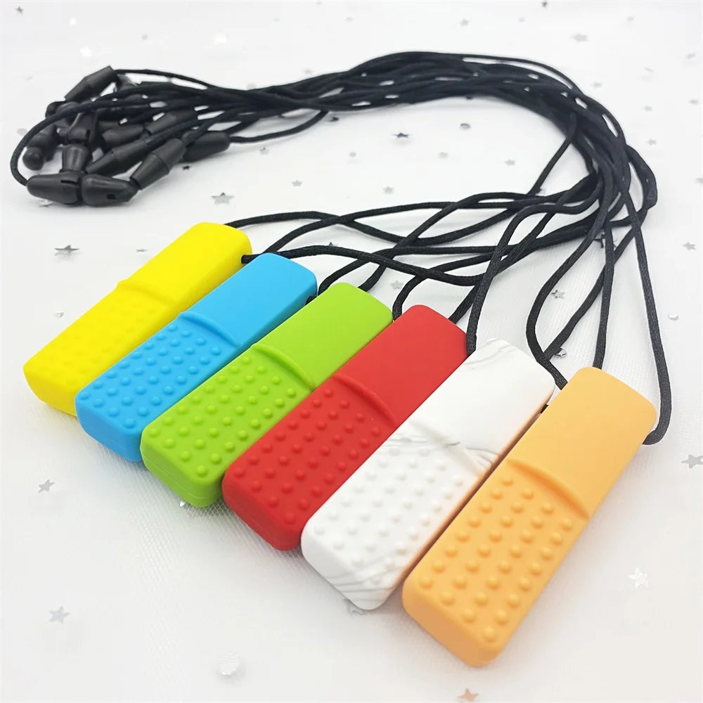 Baby Silicone Teethers BPA Free Babi Food Grade Pendant Pacifier Clips Necklace DIY Baby Teething Toys Therapy Tools for Autism