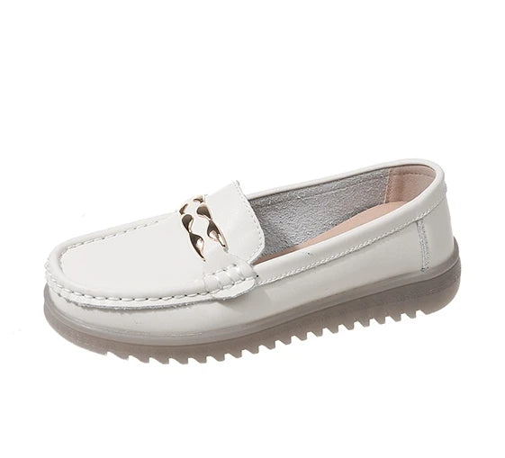 New Top Quality Ladies Shiny Low Heel Shoes Genuine Leather Classic Flat Women's Formal Loafers Customize Your logo Brand Casual