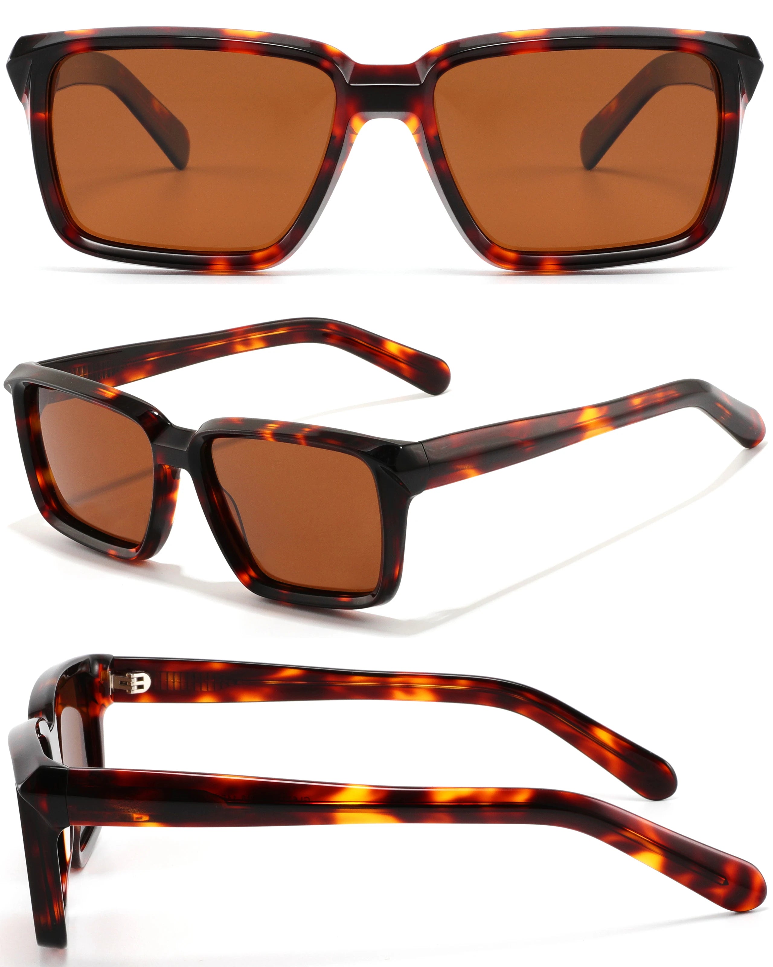High-End Fashionable Square Eyewear Custom Logo Acetate Frame UV400 Lens Sunglasses for Women Men