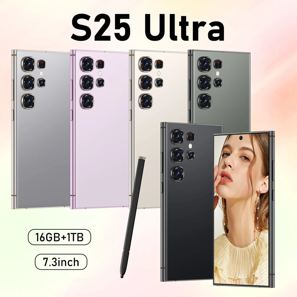 2025 Best Selling S25 Ultra 7.3 Inch Smartphone Octa Core 72+108MP HD LED Smart Gaming Global Version French Spanish English
