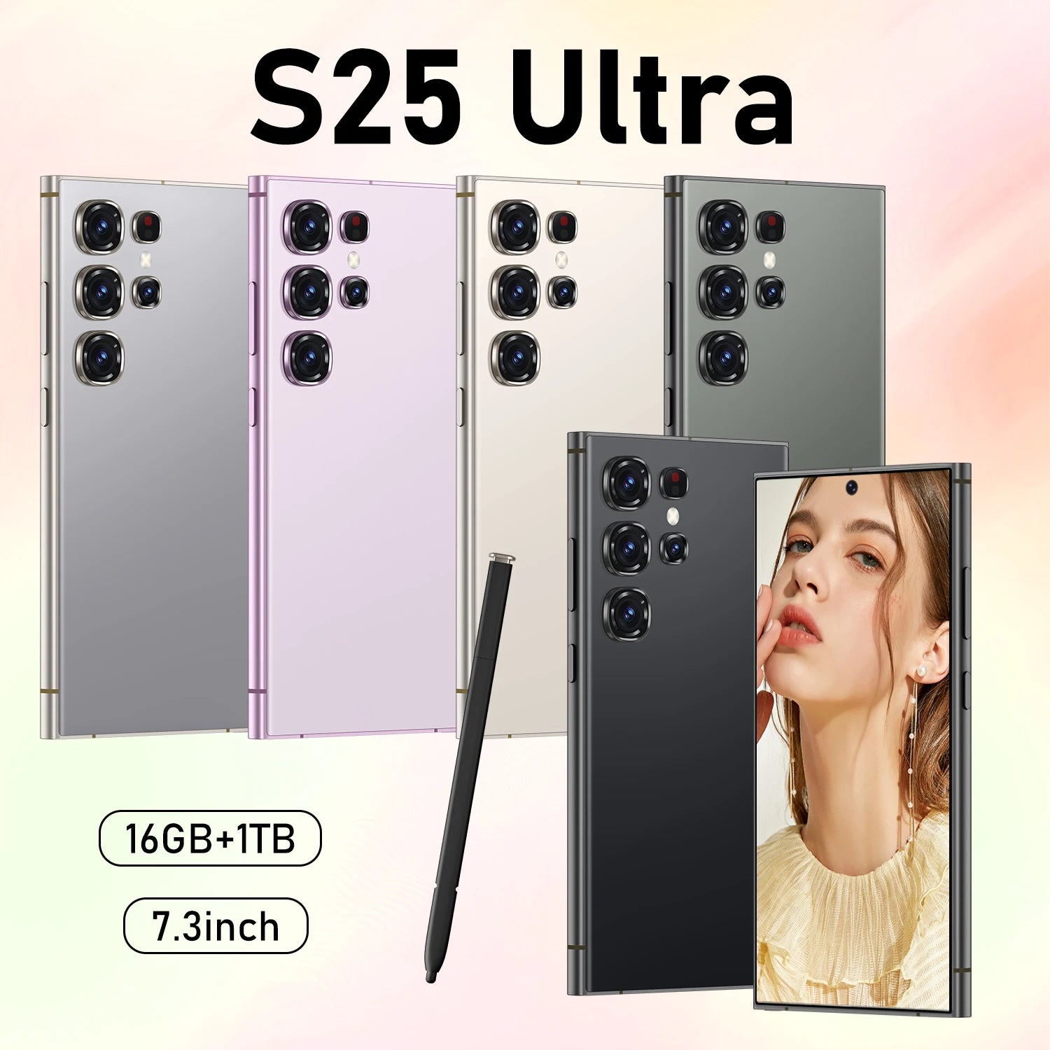 2025 Best Selling S25 Ultra 7.3 Inch Smartphone Octa Core 72+108MP HD LED Smart Gaming Global Version French Spanish English