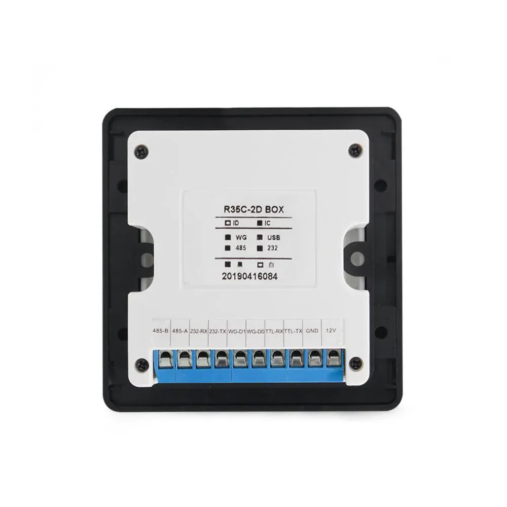 DC12V 125Khz/13.56Mhz RFID Barcode 2D QR Code Reader Access Control Reader Wigand USB RS232 RS485 Interface 86*86MM